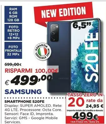 Ipercoop Samsung S20 FE 6.5" 6 GB 128 GB 4G LTE offerta