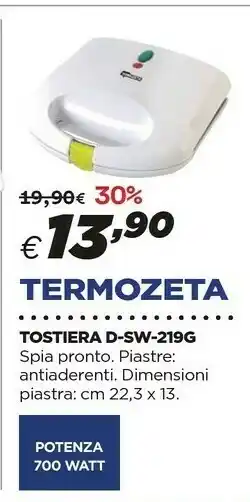Ipercoop Termozeta Tostiera D-sw-219g offerta