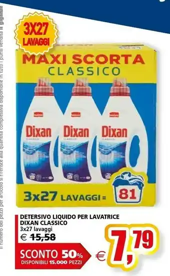 Dixan Detersivo Liquido Per Lavatrice Classico