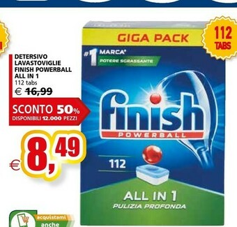 Il Gigante Finish Detersivo Lavastoviglie Powerball All In 1 offerta