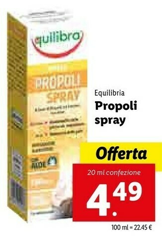 Lidl Equilibria Propoli Spray offerta
