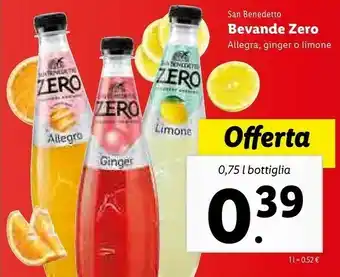 Lidl San Benedetto Ginger Zero 750 G(ml) offerta