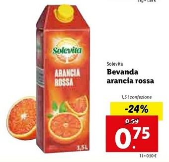 Lidl Solevita Gusto Arancia Rossa 1500 G(ml) offerta