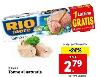 Lidl Rio Mare Tonno Al Naturale offerta