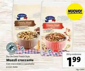 Lidl Duc de coeur Muesli Croccante offerta