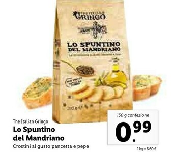 Lidl The italian gringo Lo Spuntino Del Mandriano Le Bruschette Al Gusto Speck E Pepe 150 G(ml) offerta