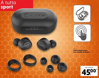 Lidl JLab Audio Epic Sport Wireless Cuffie Auricolare Nero offerta