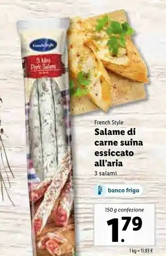 Lidl French Style Salame Di Carne Suina offerta