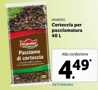 Lidl Grandiol Corteccia Per Pacciamatura offerta