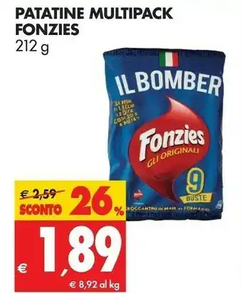 Tigros Fonzies Patatine Multipack offerta