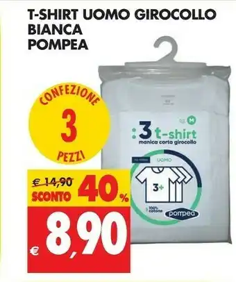Tigros Pompea T-shirt Uomo Girocollo Bianca offerta