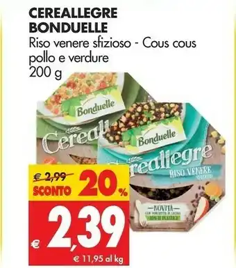 Tigros Bonduelle In Pausa Cereallegre Cous Cous Con Pollo E Verdure 200 G(ml) offerta