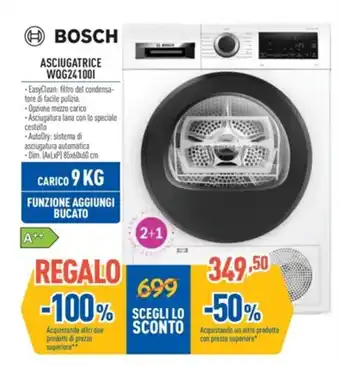 FreeShop BOSCH ASCIUGATRICE WQG24100I offerta