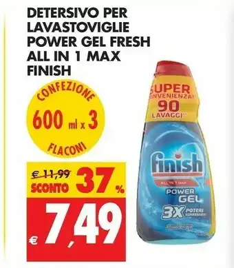 Tigros Finish Detersivo Per Lavastoviglie Power Gel Fresh All In 1 Max offerta