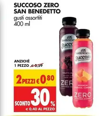 Tigros San Benedetto Succoso Arancia Carota Limone 400 G(ml) offerta