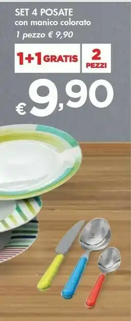 Bennet Set 4 Posate Con Manico Colorato offerta