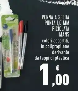Conad Superstore Mans Penna A Sfera Punta 1.0 Mm Riciclata offerta