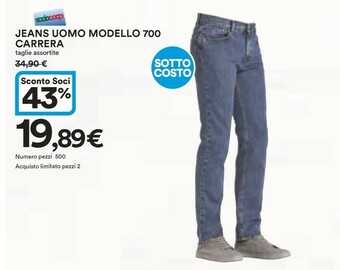 Coop Carrera Pantaloni uomo offerta