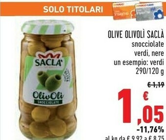 Conad Saclà Olive Olivolì offerta
