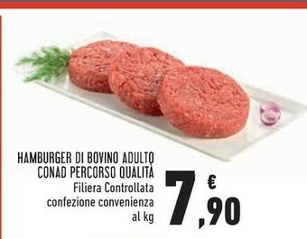 Conad Conad Hamburger Di Bovino Adulto Percorso Qualità offerta