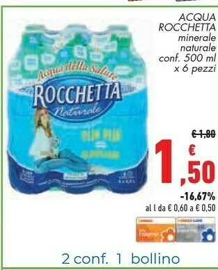 Conad Rocchetta Acqua Minerale Naturale offerta