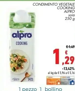 Conad Alpro Condimento Vegetale Cooking offerta
