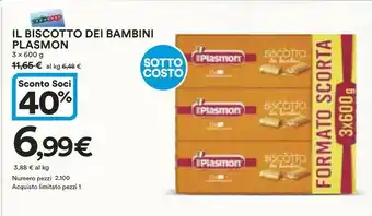 Ipercoop Plasmon Biscotti offerta