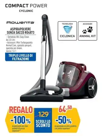 FreeShop ROWENTA ASPIRAPOLVERE SENZA SACCO RO4873 offerta