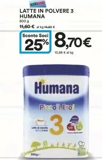 Ipercoop Humana Latte per neonati offerta
