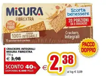 Il Gigante Misura Crackers Integrali Fibrextra 770 G offerta