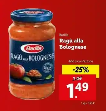 Barilla Ragù Alla Bolognese 400 G(ml)