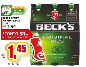 Il Gigante Becks Birra Original Pils offerta