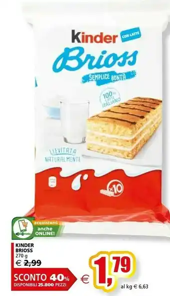 Il Gigante Ferrero Kinder Brioss 270 G(ml) offerta