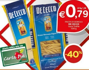Crai De Cecco Pasta di semola offerta
