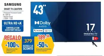 FreeShop SAMSUNG SMART TV 43AU7090 offerta