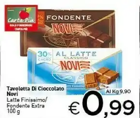 Crai Novi Tavoletta Di Cioccolato Latte Finissimo / Fondente Extra offerta