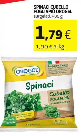 Coop SPINACI CUBELLO FOGLIAPIÙ OROGEL surgelati, 900 g offerta