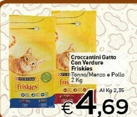 Crai Purina Croccantini Gatto Con Verdure Friskies Tonno offerta