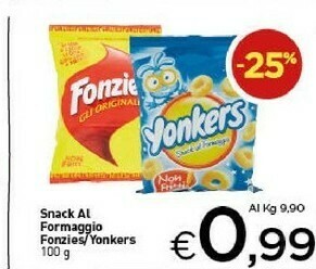 Crai Fonzies / Yonkers Snack Al Formaggio offerta