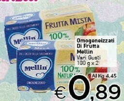 Crai Mellin Omogeneizzati Di Frutta offerta