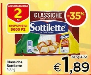 Crai Mondelez - Sottilette Le Originali Classiche 400 G(ml) offerta