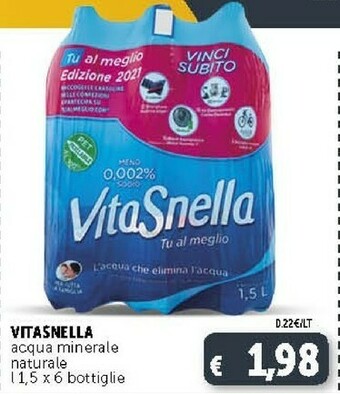 Deco Supermercati Vitasnella Acqua Minerale Naturale offerta