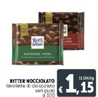 Deco Supermercati Ritter Sport - Ritter Sport Nocciole Intere 100 G(ml) offerta