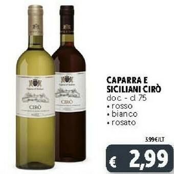 Deco Supermercati Caparra E Siciliani Ciro Doc offerta