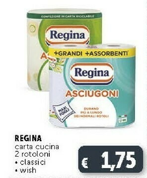 Deco Supermercati Regina Carta Cucina 2 Rotoloni offerta