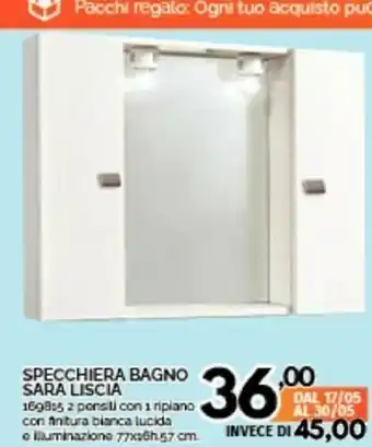 Orizzonte Specchiera Bagno Sara Liscia offerta