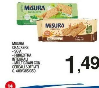 Sigma Misura Crackers Con Cereali Soffiati Multigrain 350 G(ml) offerta