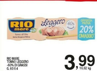 Sigma Rio Mare Tonno All'Olio Extravergine Di Oliva Leggero 60 G(ml) offerta