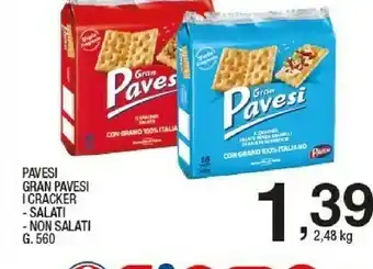 Sigma Pavesi Gran I Cracker Salati Senza Granelli Di Sale In Superficie 560 G(ml) offerta