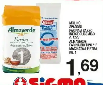 Sigma Almaverde Farina Biologica Di Grano Tenero Macinata A Pietra Tipo 2 1000 G(ml) offerta